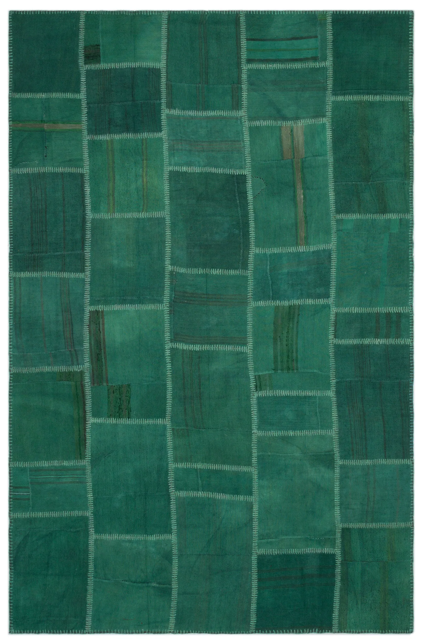 Mixed Over Dyed Kilim Patchwork Unique Rug 6'4'' x 9'9'' ft 193 x 297 cm