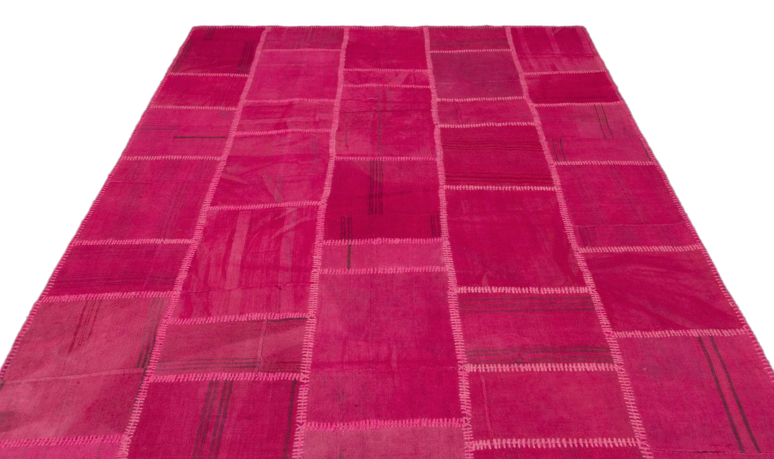 Mixed Over Dyed Kilim Patchwork Unique Rug 6'7'' x 10'0'' ft 200 x 306 cm