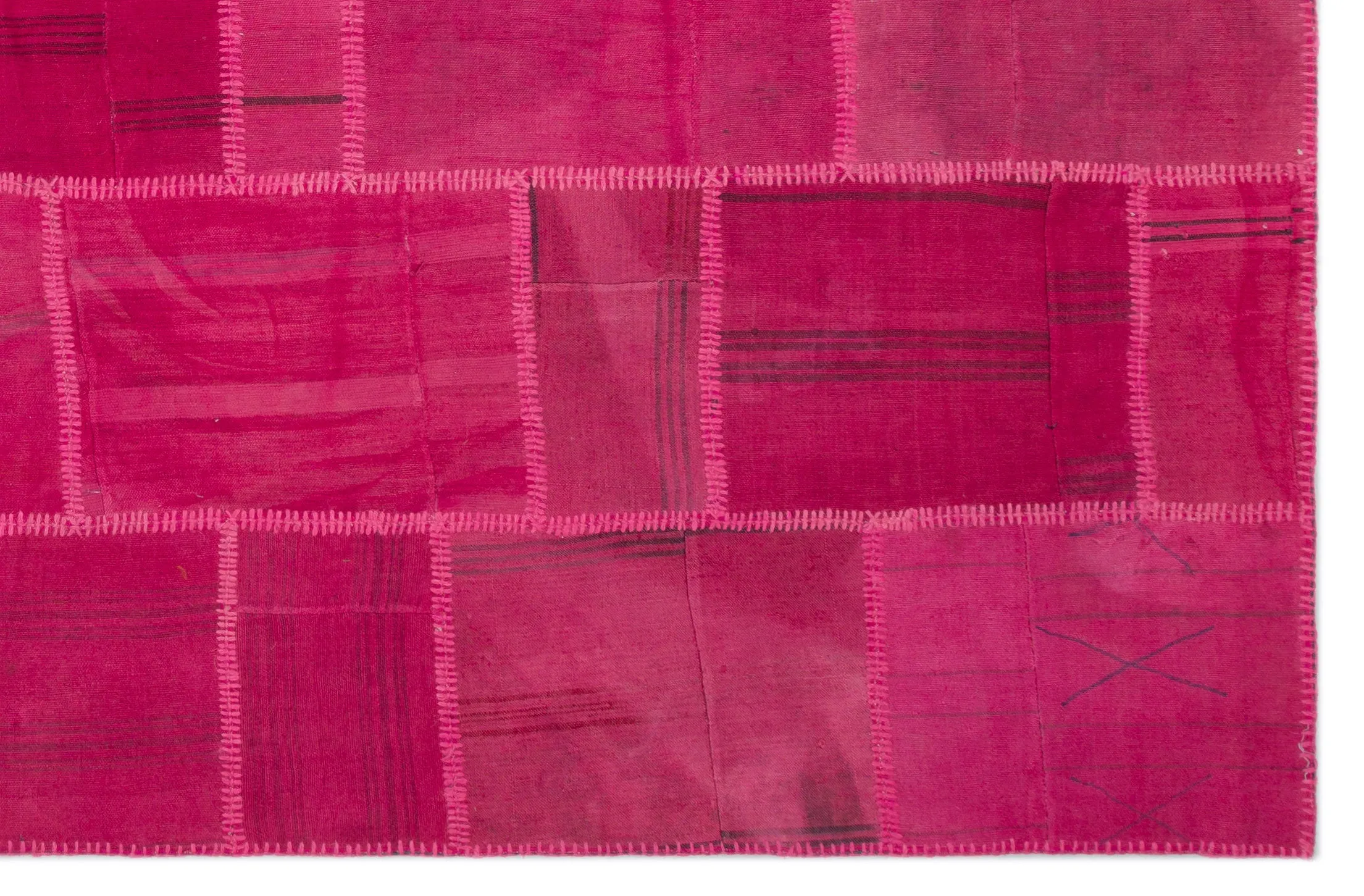 Mixed Over Dyed Kilim Patchwork Unique Rug 6'7'' x 10'0'' ft 200 x 306 cm
