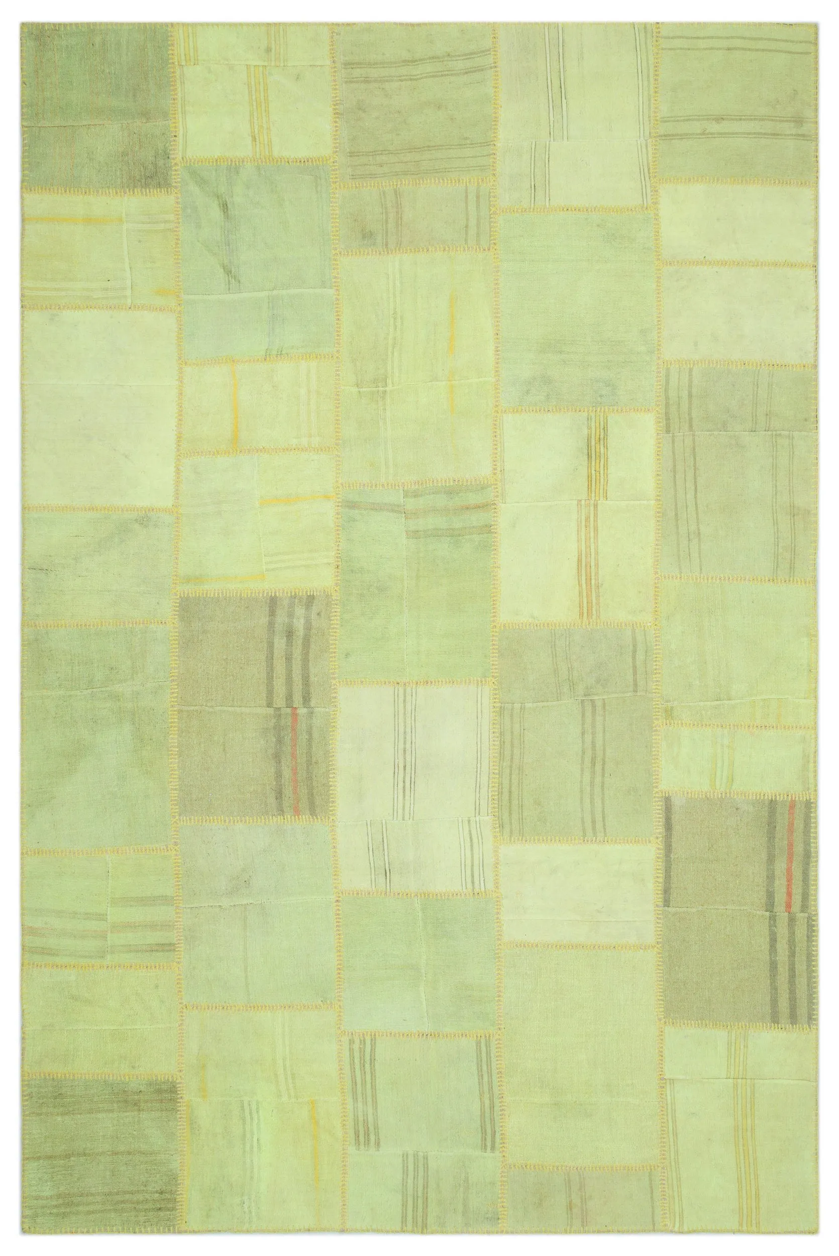Mixed Over Dyed Kilim Patchwork Unique Rug 6'7'' x 9'11'' ft 200 x 303 cm