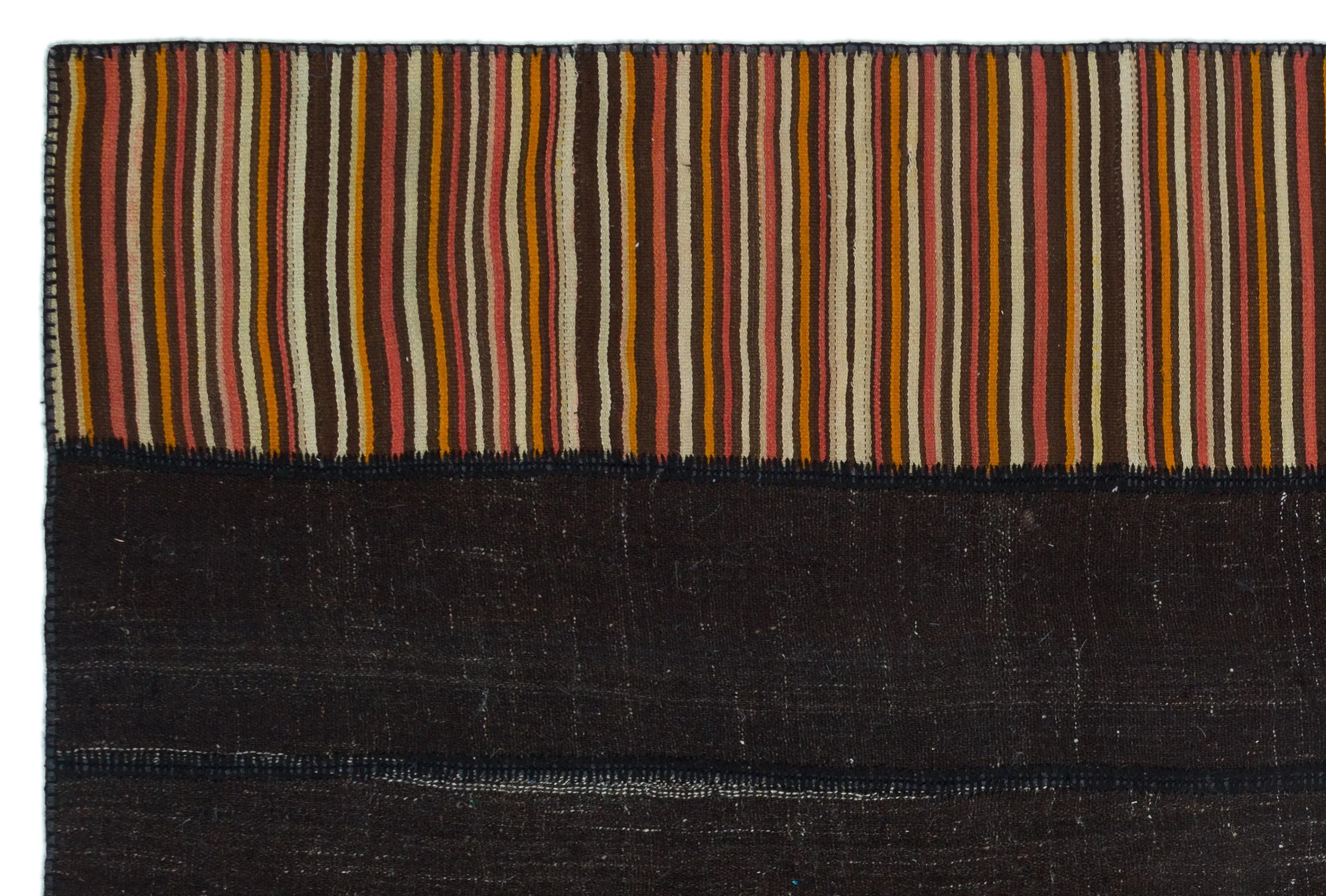 Mixed Over Dyed Kilim Patchwork Unique Rug 6'7'' x 9'11'' ft 201 x 302 cm