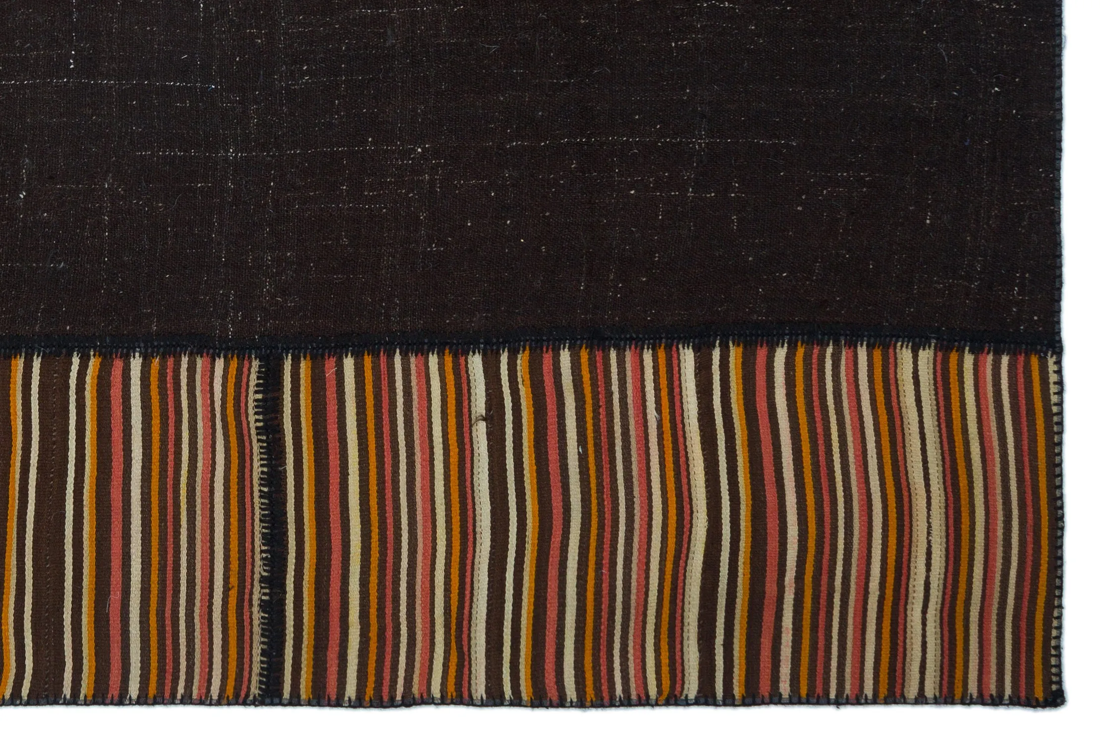 Mixed Over Dyed Kilim Patchwork Unique Rug 6'7'' x 9'11'' ft 201 x 302 cm