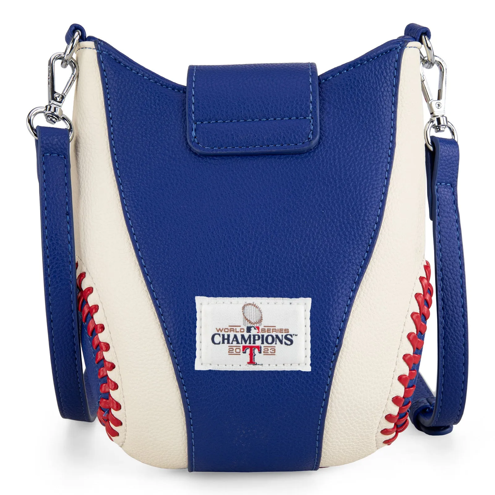 MLB-TX105  MLB Texas Rangers Team Baseball Stitch Crossbody - Blue