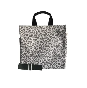 Monogram Stripe: Luxe North South Bag- Grey Leopard