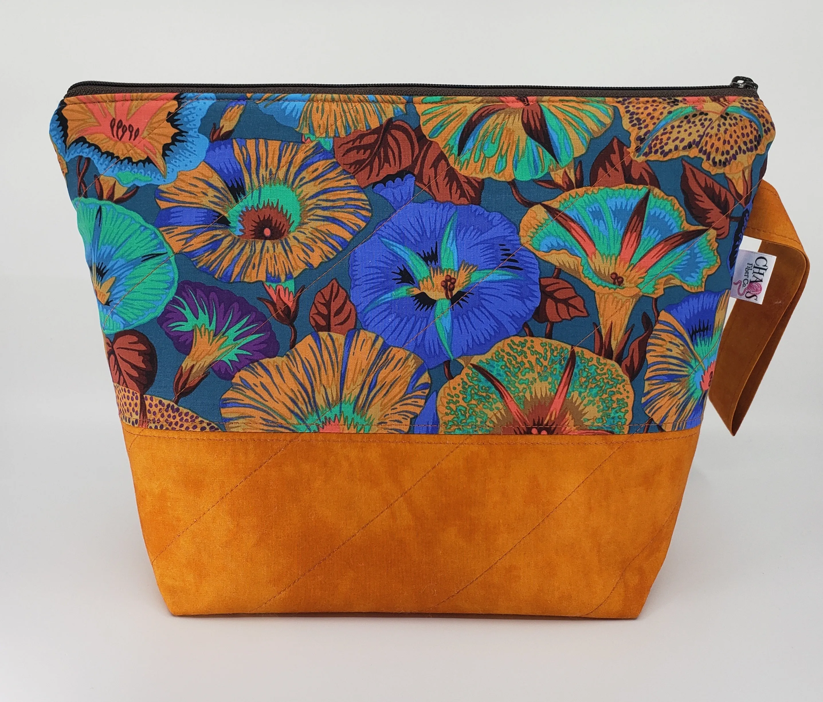 Morning Glory - Orange - Project Bag - Medium