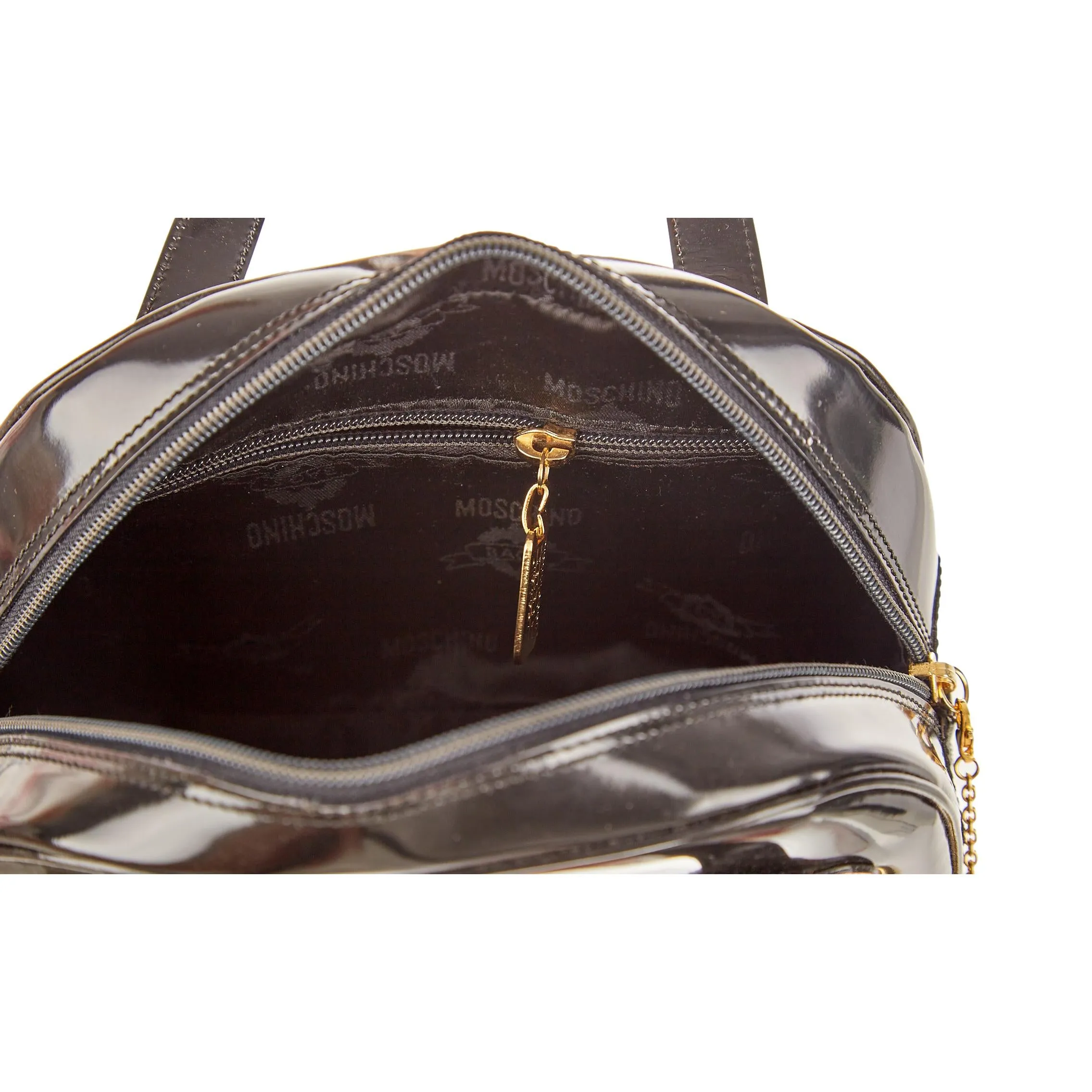 Moschino Black Heart Top Handle Bag