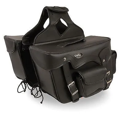 MOTORCYCLE 2PC WATERPROOF MEDIUM PVCTHROWOVER SADDLEBAG W/FRONT BONUS POCKET