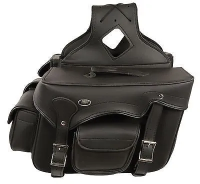 MOTORCYCLE 2PC WATERPROOF MEDIUM PVCTHROWOVER SADDLEBAG W/FRONT BONUS POCKET