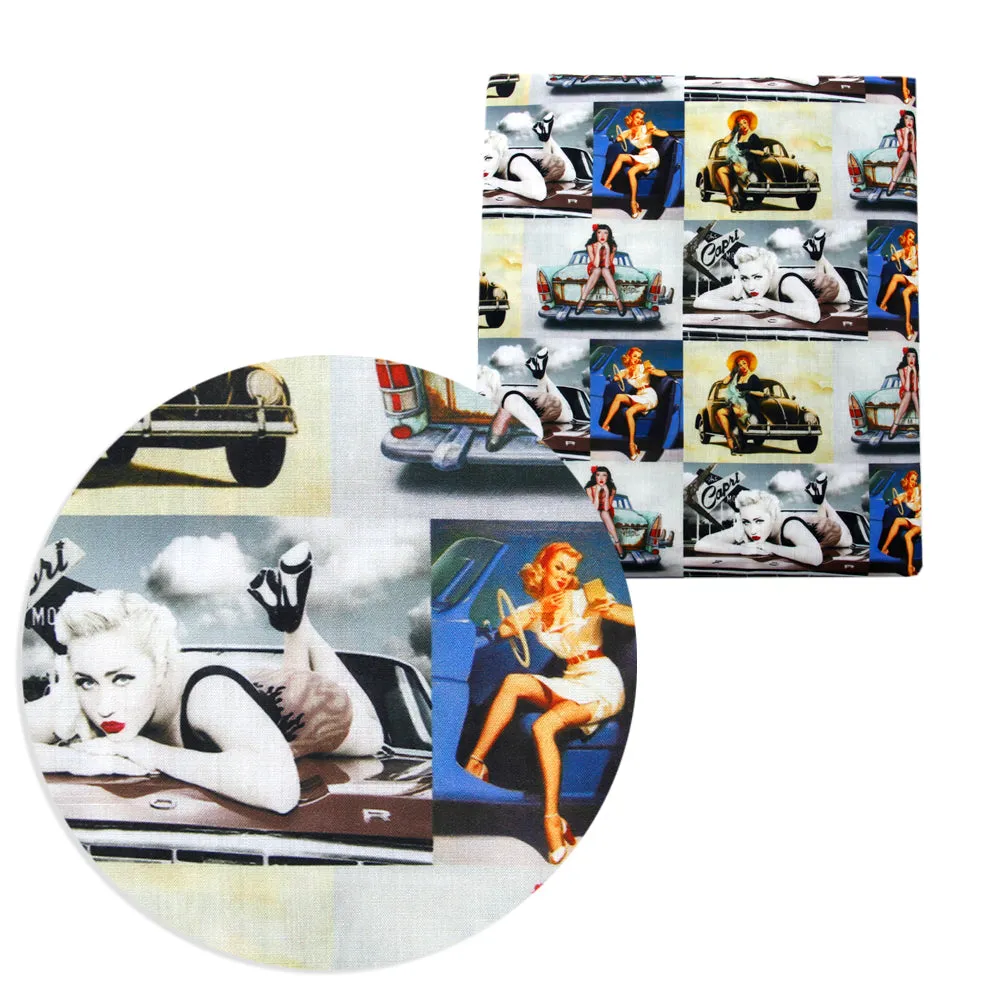 Movie Star Theme Printed Fabric