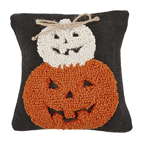 Mud Pie Halloween Mini Hook Pillow, Two Pumpkin