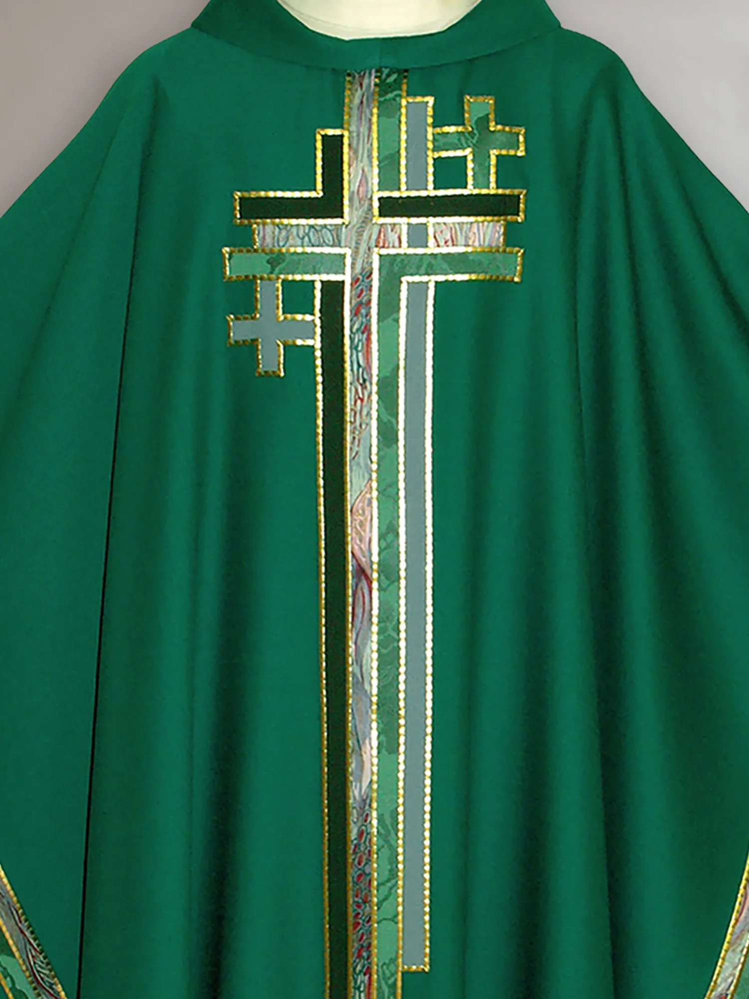 Multi Cross Green Chasuble (B)