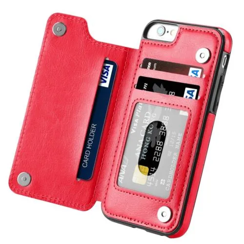Multifunction Magnetic Leather Wallet Case Card Slot Shockproof Full Protection Cover for iPhone X 7/8 7/8 Plus
