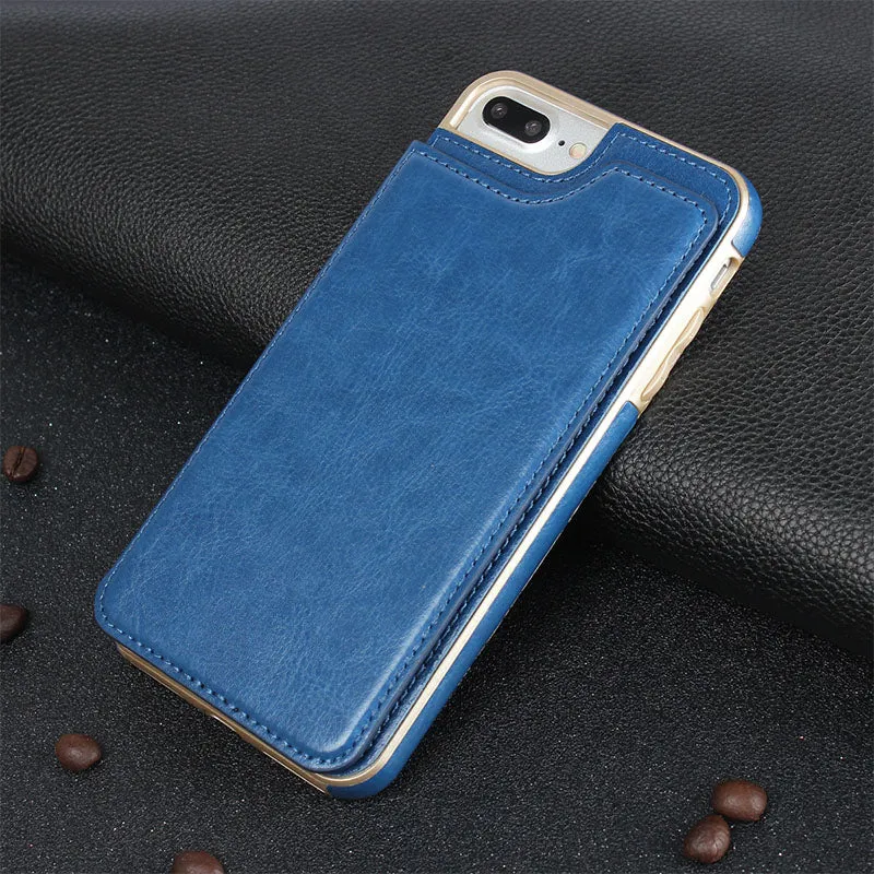 Multifunction Magnetic Leather Wallet Case Card Slot Shockproof Full Protection Cover for iPhone X 7/8 7/8 Plus
