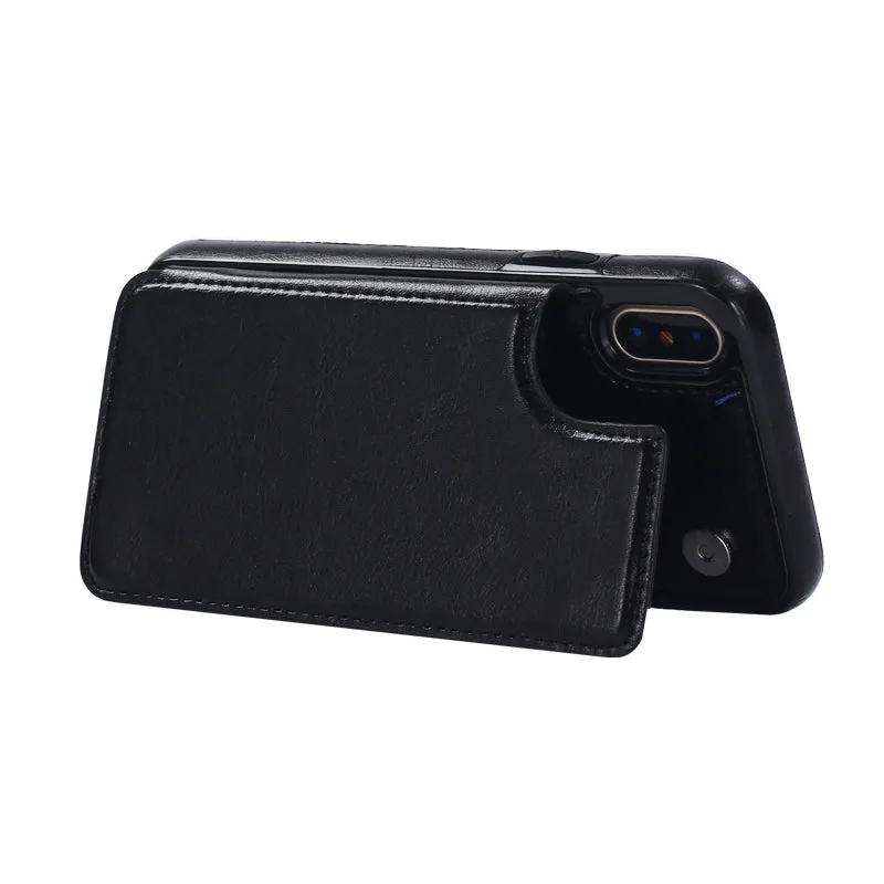 Multifunction Magnetic Leather Wallet Case Card Slot Shockproof Full Protection Cover for iPhone X 7/8 7/8 Plus