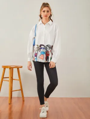 Mulvari Figure Graphic Drop Shoulder Shirt