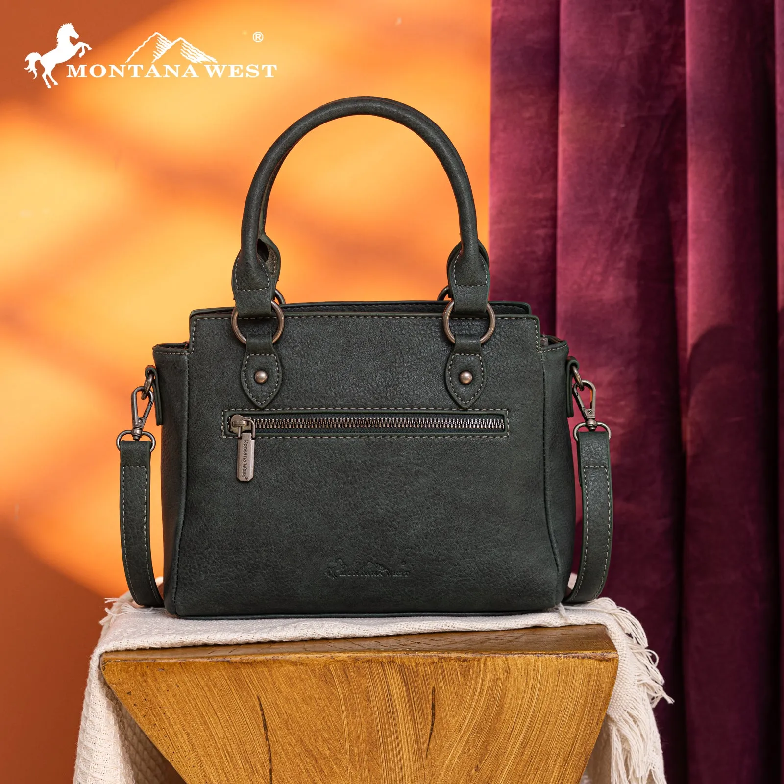 MW1308-8360  Montana West Tooled Aztec Collection Tote/Crossbody