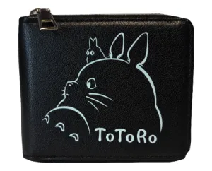 My Neighbor Totoro Anime Zipped Wallet - Premium PVC Leather / Black