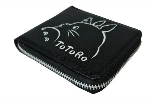 My Neighbor Totoro Anime Zipped Wallet - Premium PVC Leather / Black