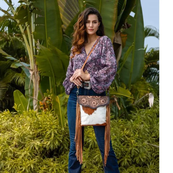 Myra Bag - Blossom Hand-Tooled Fringe Bag