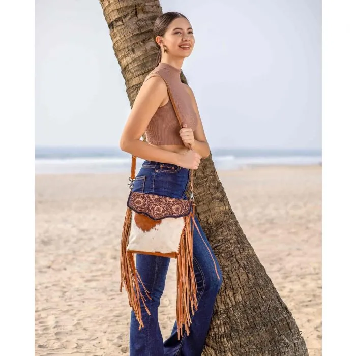 Myra Bag - Blossom Hand-Tooled Fringe Bag
