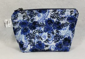 Navy Blue Floral - Notions Bag
