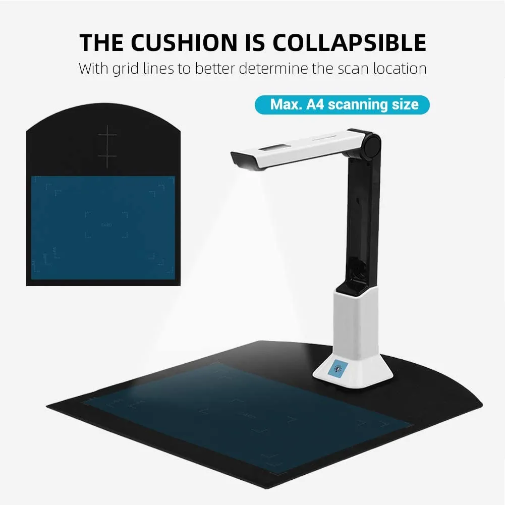 New AOUSTHOP USB Document Scanner, Portable High-Definition Scanner Real-time Projection,Camera&Video Recording,OCR English A4 Format Bound Document, Teacher Business Live Demo Web Conference