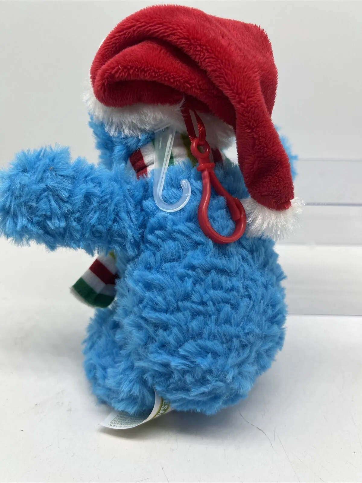New Cute 9" Small Cookie Monster Christmas Backpack Plush Clip Sesame Street Toy