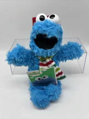 New Cute 9" Small Cookie Monster Christmas Backpack Plush Clip Sesame Street Toy