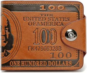 New Mens Novelty US $100 Dollar Wallet Leather Bill Money Billfold Card Holder