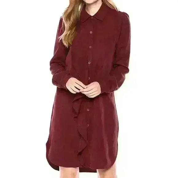 NWT Three Dots All Weather Button Down Shirtdress