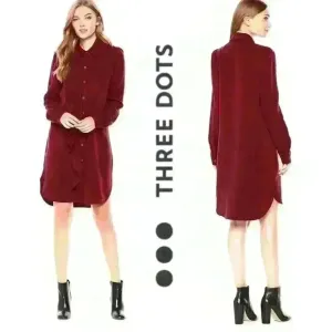 NWT Three Dots All Weather Button Down Shirtdress