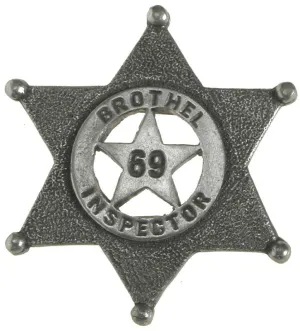 Old West Historic Replica Badge: Brothel Inspector Star