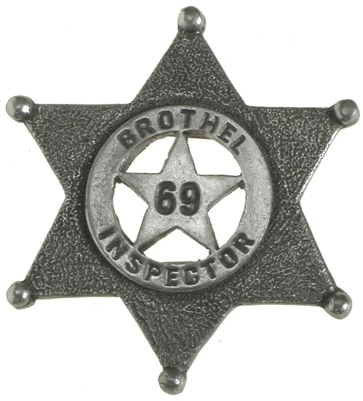 Old West Historic Replica Badge: Brothel Inspector Star