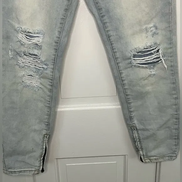 One X ONE TEASPOON Freebirds Low Waist Short Rise Skinny Jeans 27 Distressed
