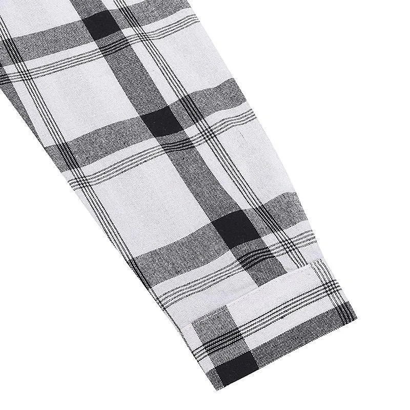 Open Shoulder Plaid Shirt