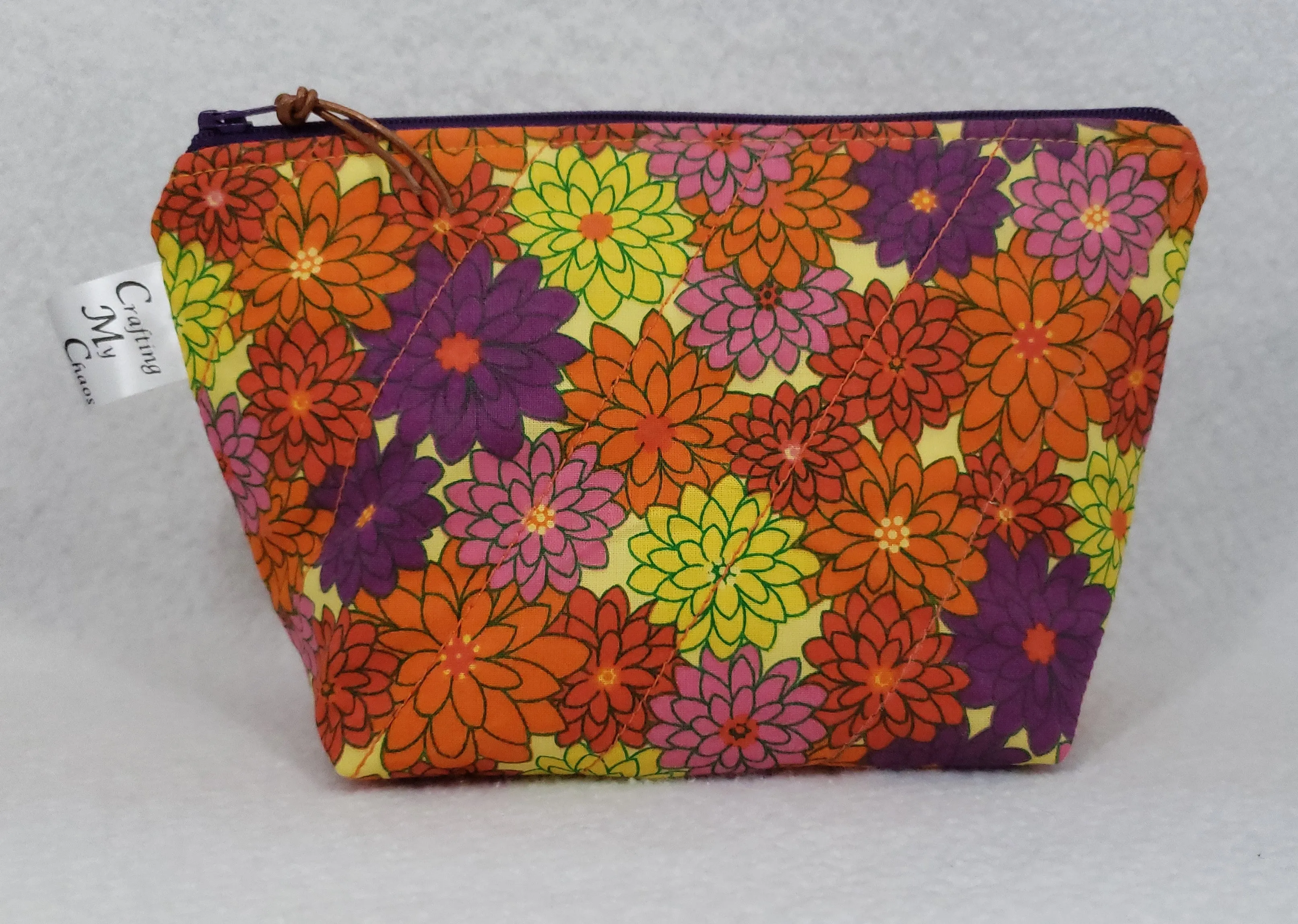 Orange Floral - Notions Bag