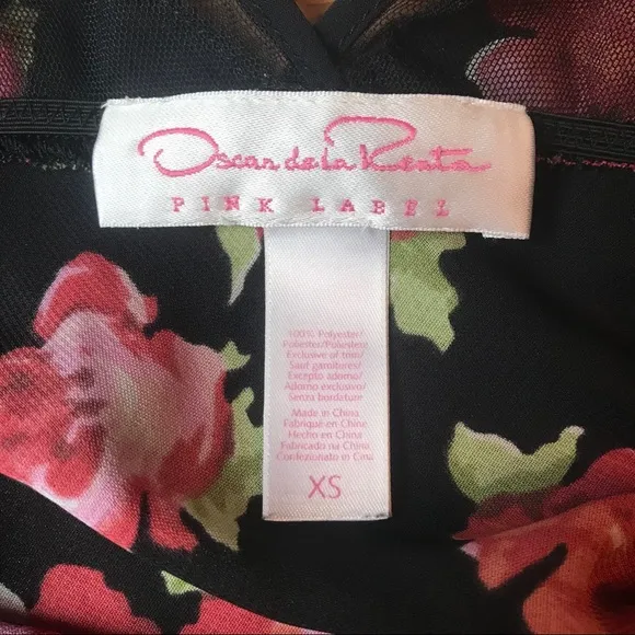 Oscar de la Renta Black Floral Lingerie Nightie