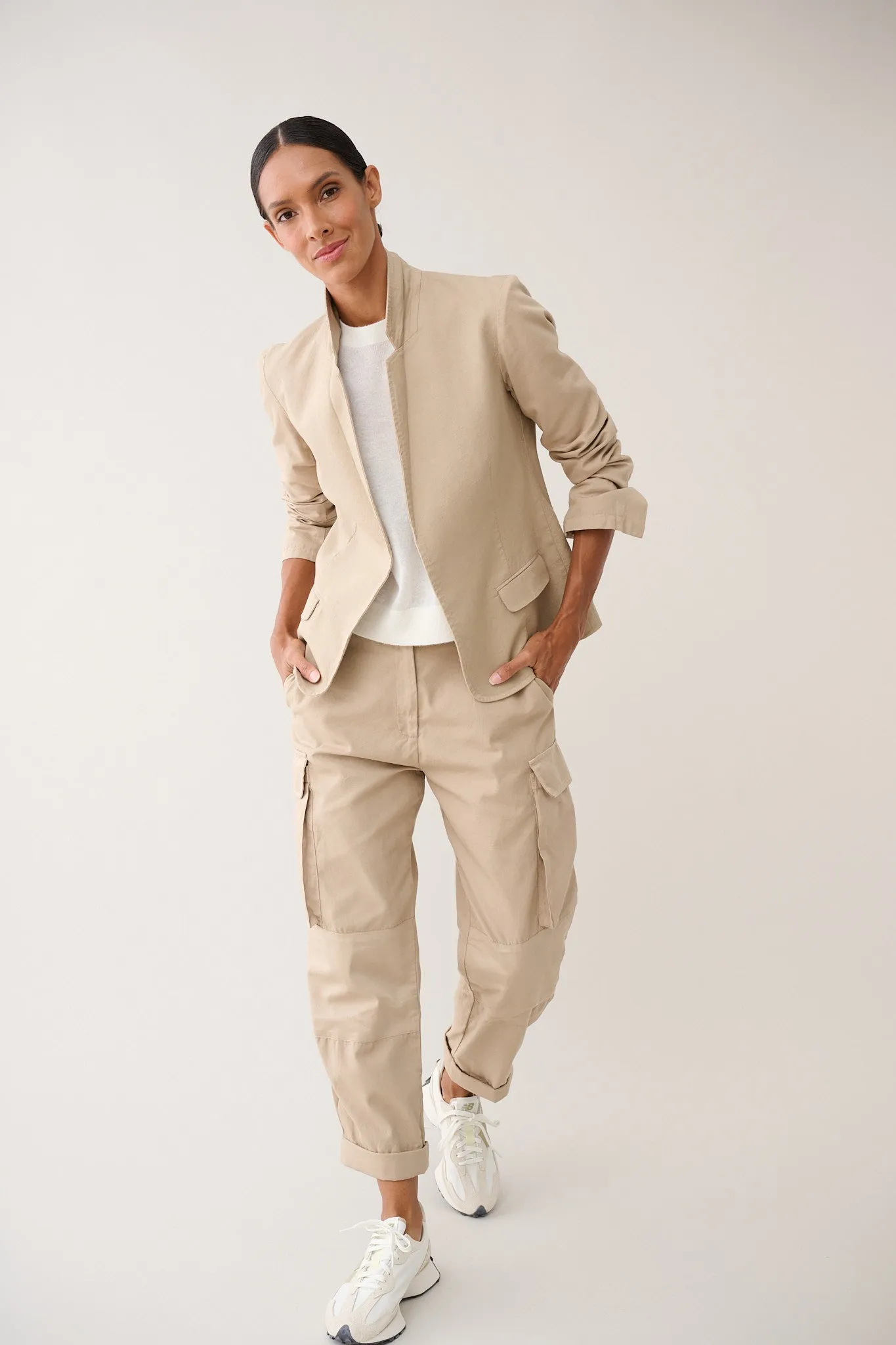Owen Blazer in Washed Canvas - Desert