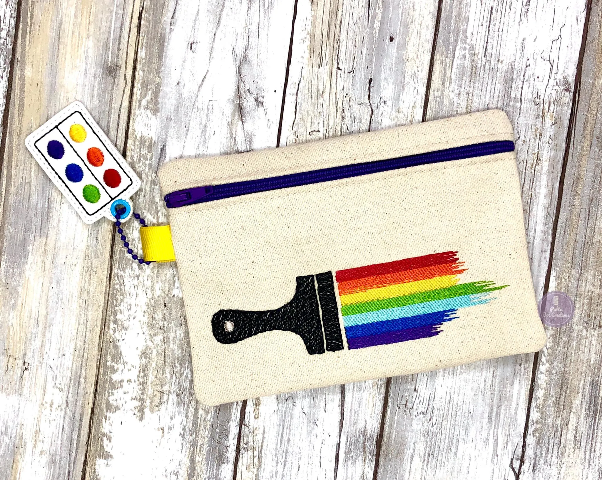 Paintbrush ITH Bag 5 sizes available (charm included) machine embroidery design DIGITAL DOWNLOAD