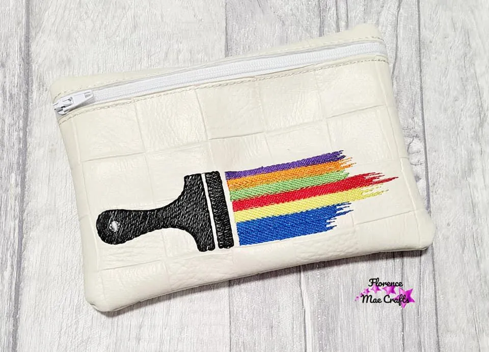 Paintbrush ITH Bag 5 sizes available (charm included) machine embroidery design DIGITAL DOWNLOAD