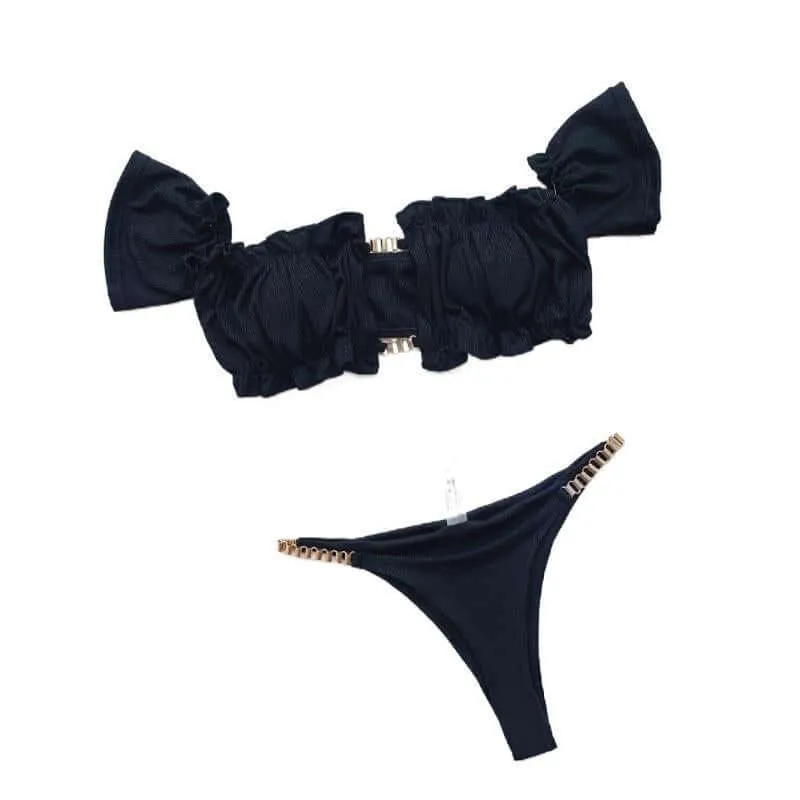 Patchwork color bikini