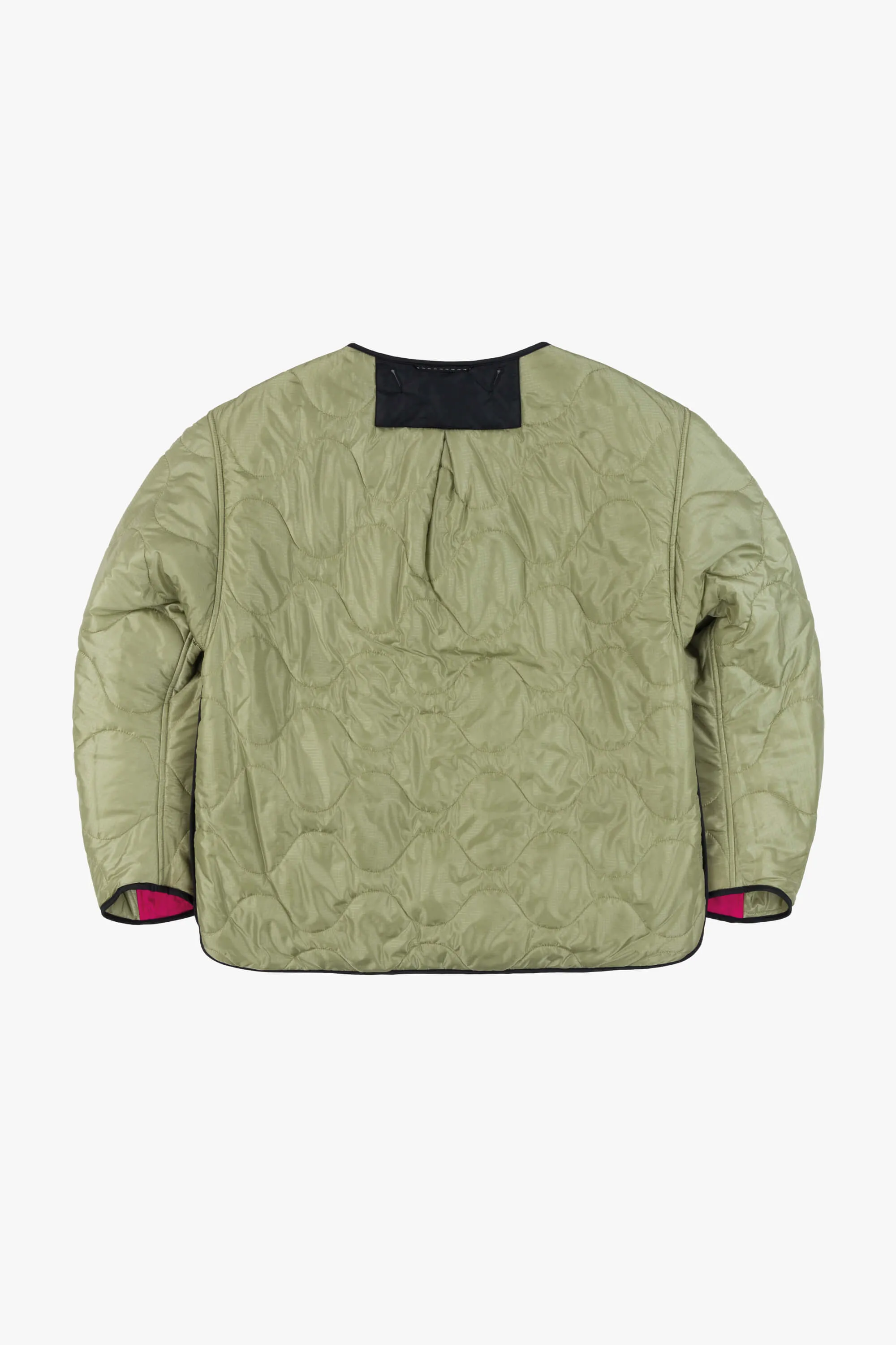 Patchwork Cropped Quilt Jacket - Fuchsia / Pale Sage