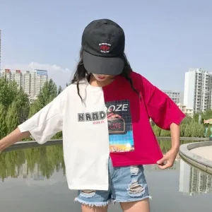Patchwork Irregular Short Sleeve T-Shirt (2 Colors)