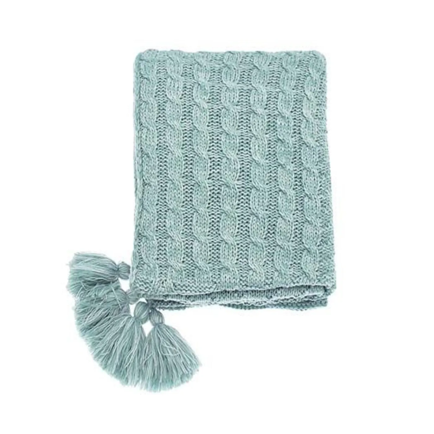 Patchwork Knit Mint Throw | 130cm x 170cm