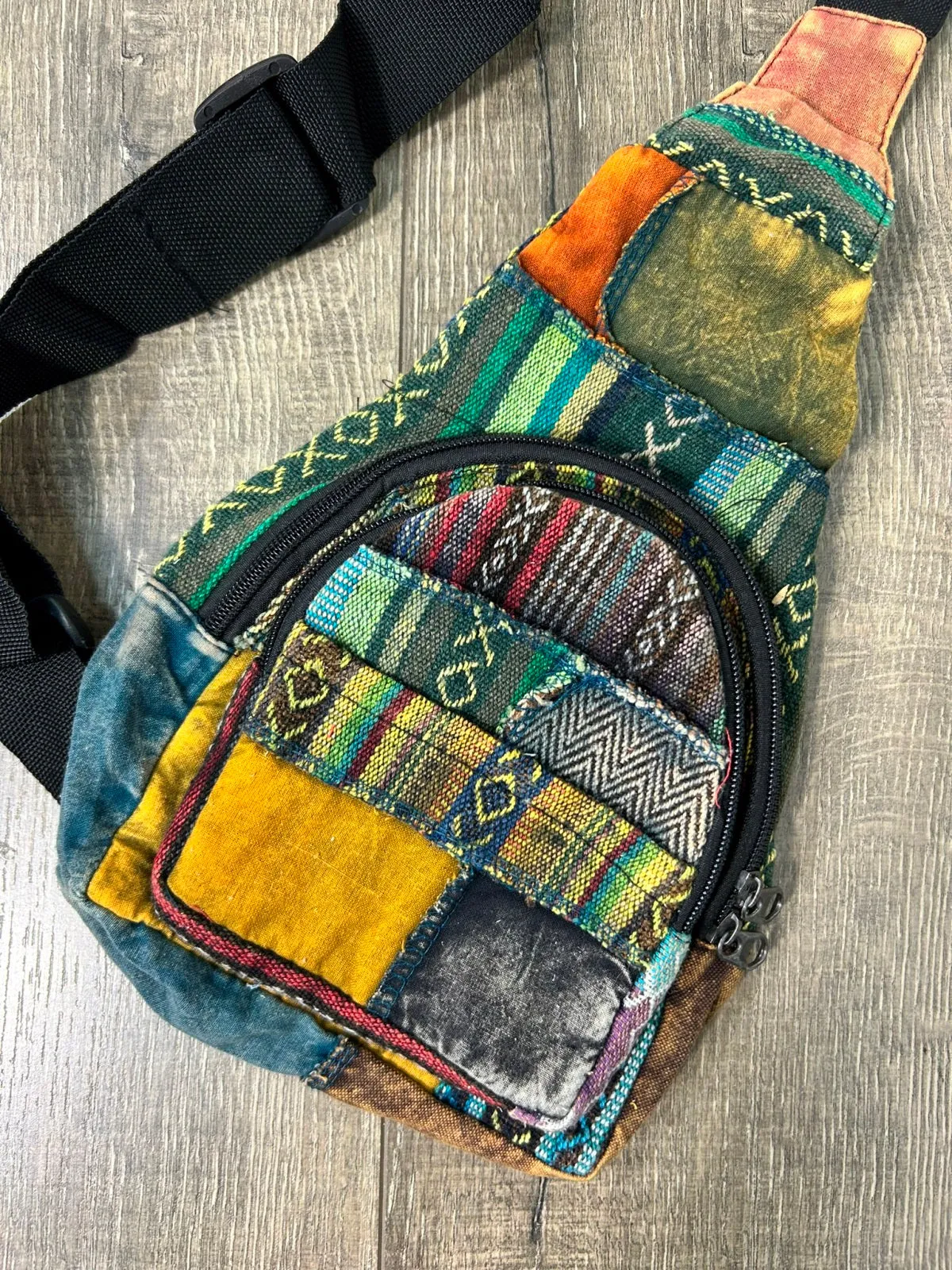Patchwork One Shoulder Backpack