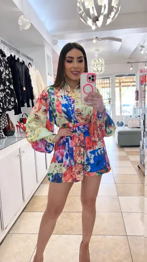 Patchwork Satin Short Set