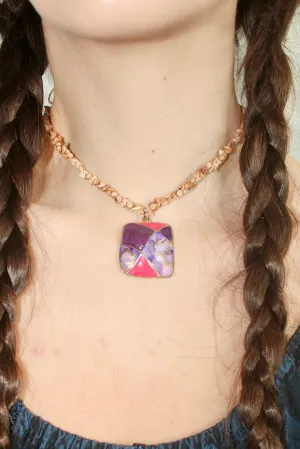 Patchwork Square Pendant Choker