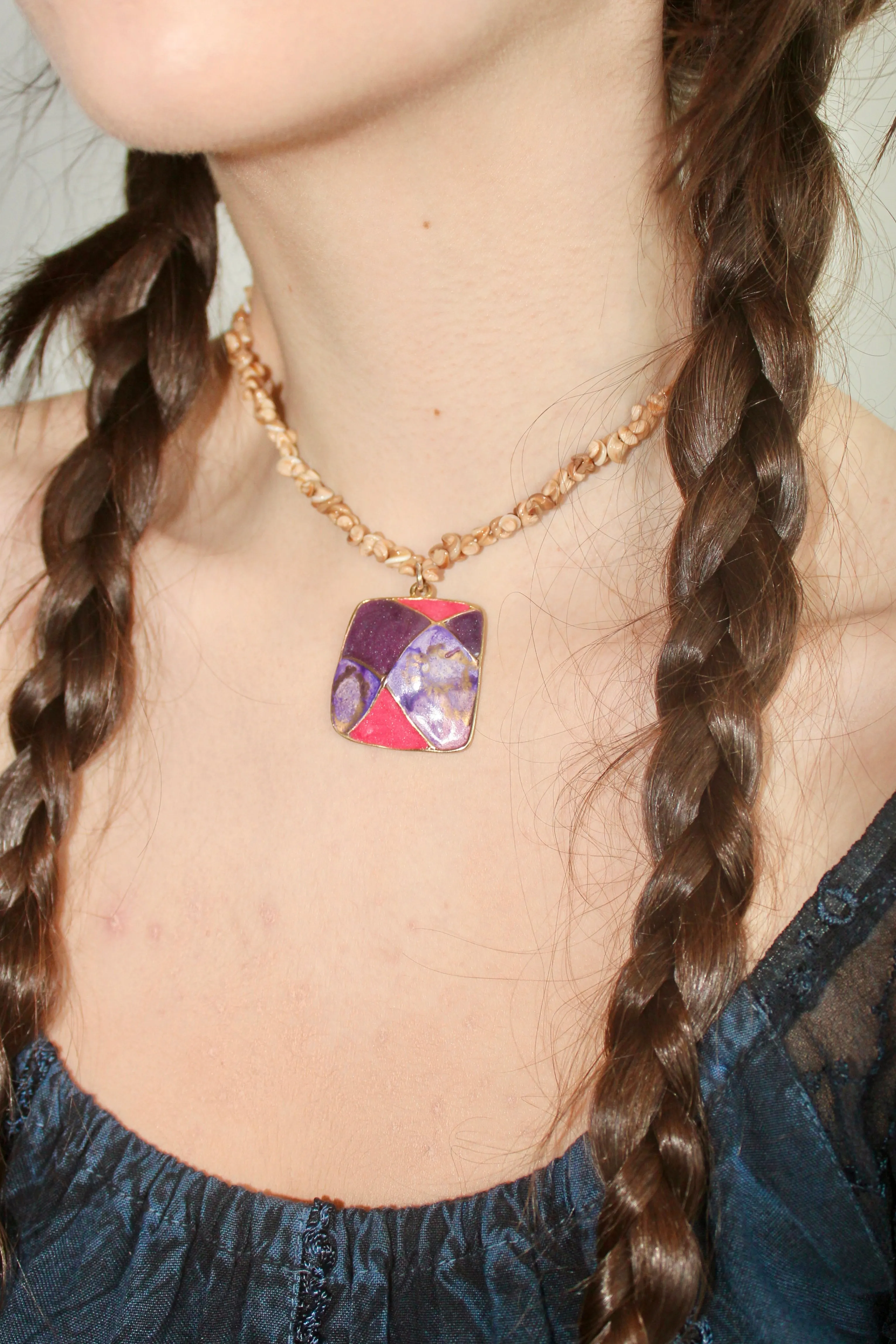 Patchwork Square Pendant Choker
