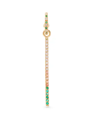 Pavé Bar Earring with Emerald and Sapphire