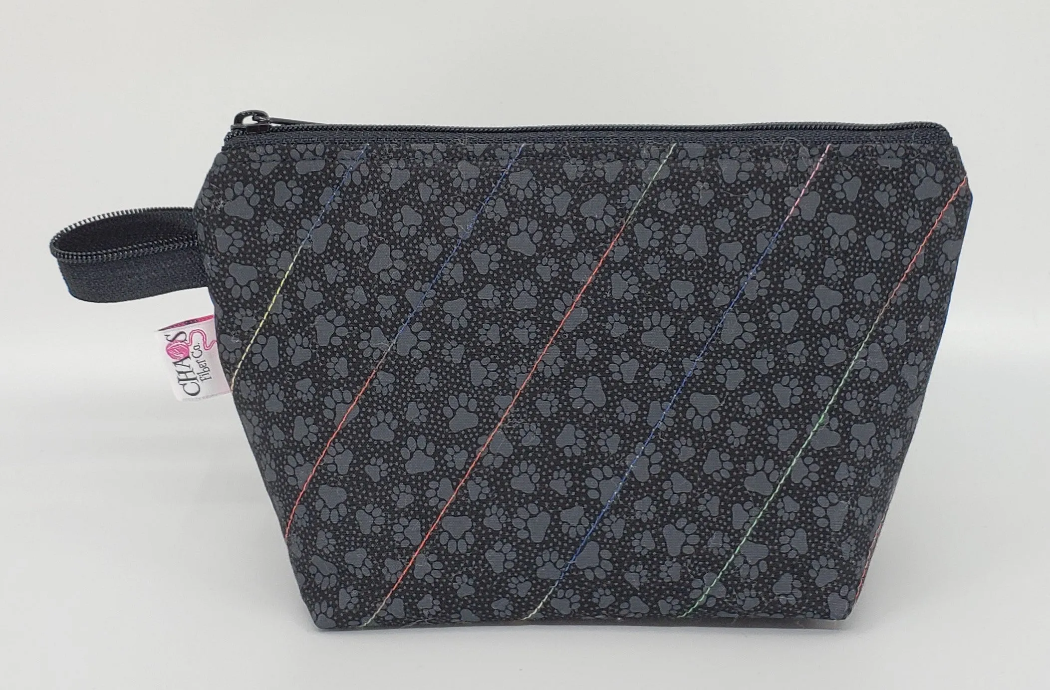 Paw Prints in Black - Notions Bag
